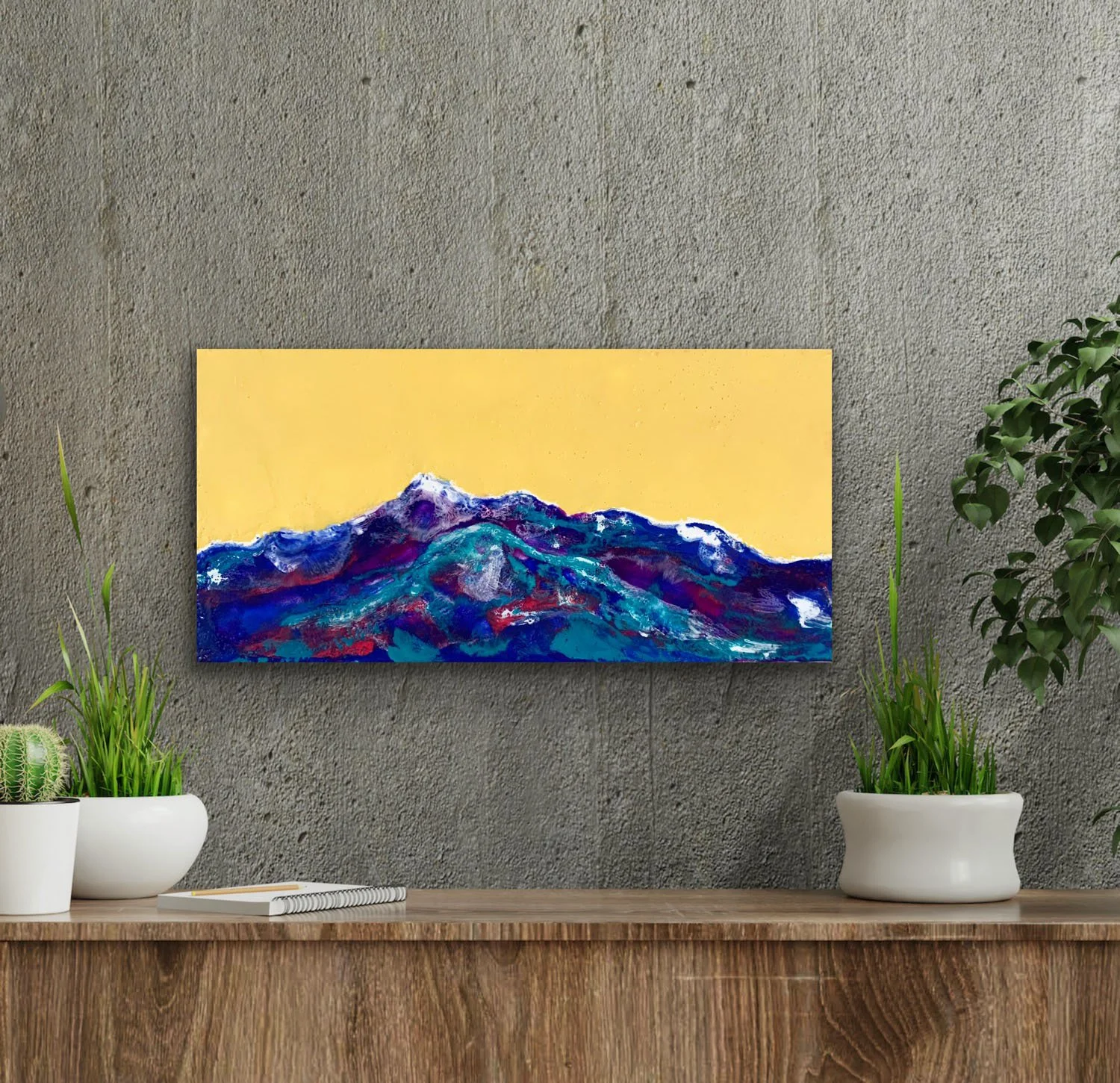 絵画 Mountain glow mountain glow, painting of purple mountains against a golden